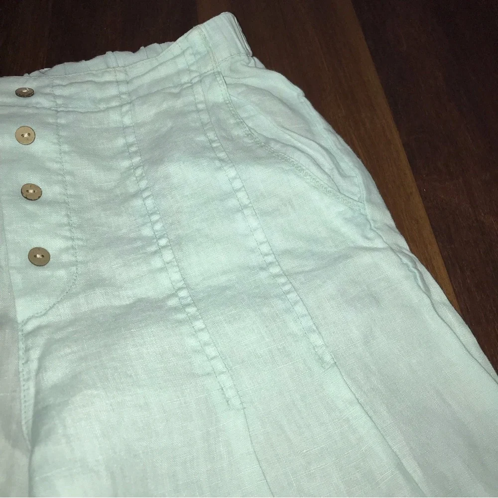 XCVI Raw Hem Linen Cargo Pocket Cropped Pants NWT - Picture 6 of 10